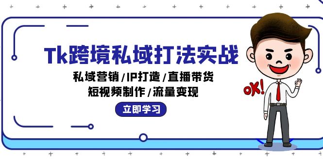 Tk跨境私域打法实战：私域营销/IP打造/直播带货/短视频制作/流量变现-网创电课网