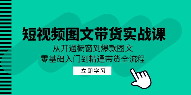 短视频图文带货实战课：从开通橱窗到爆款图文，零基础入门到精通带货-网创电课网