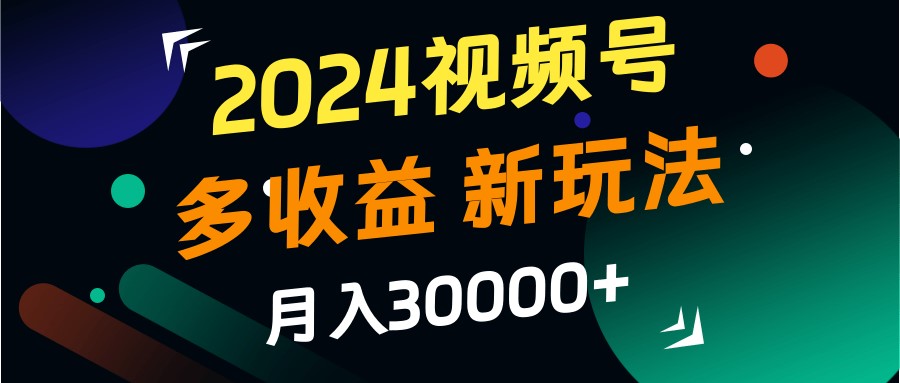 2024视频号多收益的新玩法，月入3w+，新手小白都能简单上手！-网创电课网