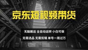 京东短视频达人带货，无脑搬运，无需选品，矩阵操作，单号一周过万-网创电课网