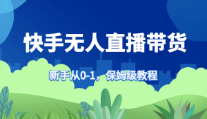 快手无人直播带货保姆级教程，新手从0-1快速学会带货-网创电课网