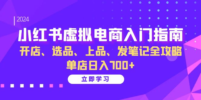 小红书虚拟电商入门指南：开店、选品、上品、发笔记全攻略 单店日入700+-网创电课网