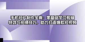 手机短片制作宝典：零基础学习剪辑、特效与拍摄技巧，助力打造爆款短视频-网创电课网