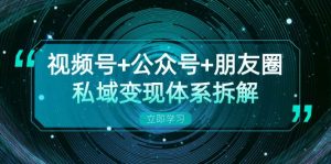 视频号+公众号+朋友圈私域变现体系拆解，全体平台流量枯竭下的应对策略-网创电课网