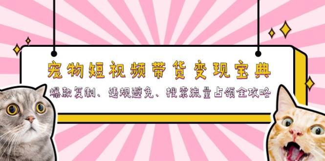 宠物短视频带货变现宝典：爆款复制、违规避免、搜索流量占领全攻略-网创电课网