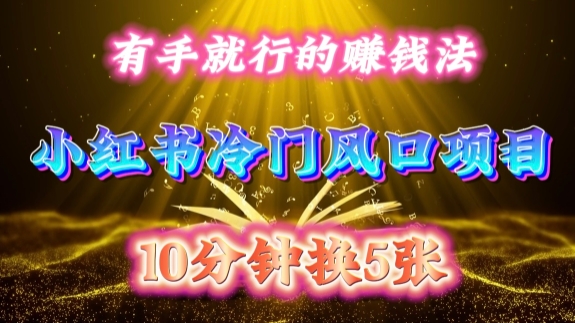 每天 10 分钟,小红书冷门风口项目开启,有手就行的搬运赚钱法,小白日入500 +-网创电课网