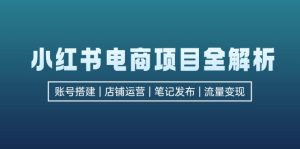 小红书电商项目全解析，包括账号搭建、店铺运营、笔记发布  实现流量变现-网创电课网