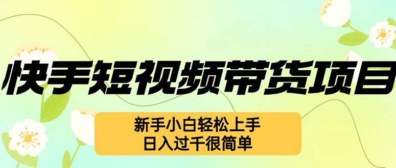 快手短视频带货项目，最新玩法 新手小白轻松上手，日入过千很简单-网创电课网