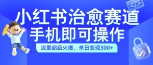 小红书治愈视频赛道，手机即可操作，流量超级火爆，单日变现300+-网创电课网