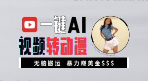 一键AI视频转动漫，高收益暴力玩法，无脑搬运，新手也能轻松月入1万-网创电课网