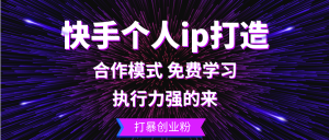 快手个人ip打造：执行力强的来 打暴创业粉-网创电课网