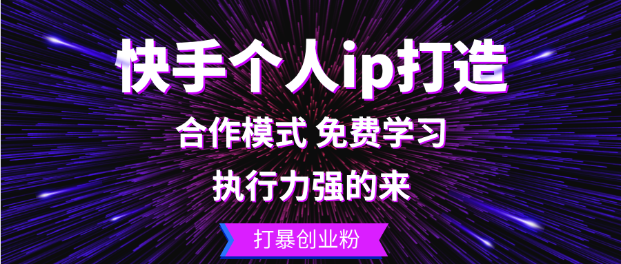 快手个人ip打造：执行力强的来 打暴创业粉-网创电课网