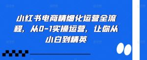 小红书电商精细化运营全流程，从0-1实操运营，让你从小白到精英-网创电课网