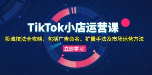 TikTok小店运营课：投流技法全攻略，包括广告命名 扩量手法及市场运营方法-网创电课网