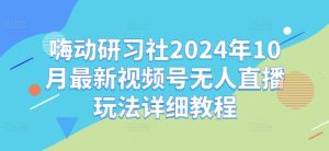 嗨动研习社2024年10月最新视频号无人直播玩法详细教程-网创电课网