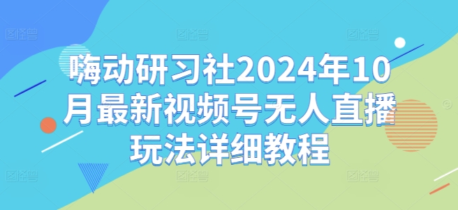 嗨动研习社2024年10月最新视频号无人直播玩法详细教程-网创电课网