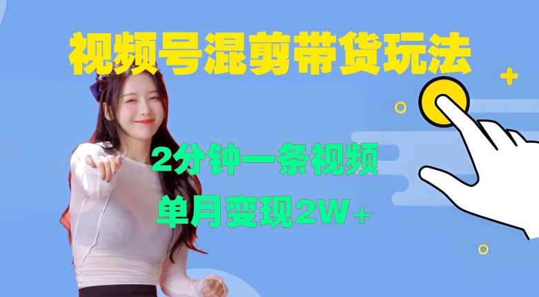 视频号混剪玩法，2分钟一条视频，单月变现2W+-网创电课网