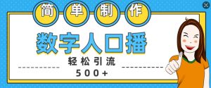 简单制作数字人口播轻松引流500+精准创业粉-网创电课网