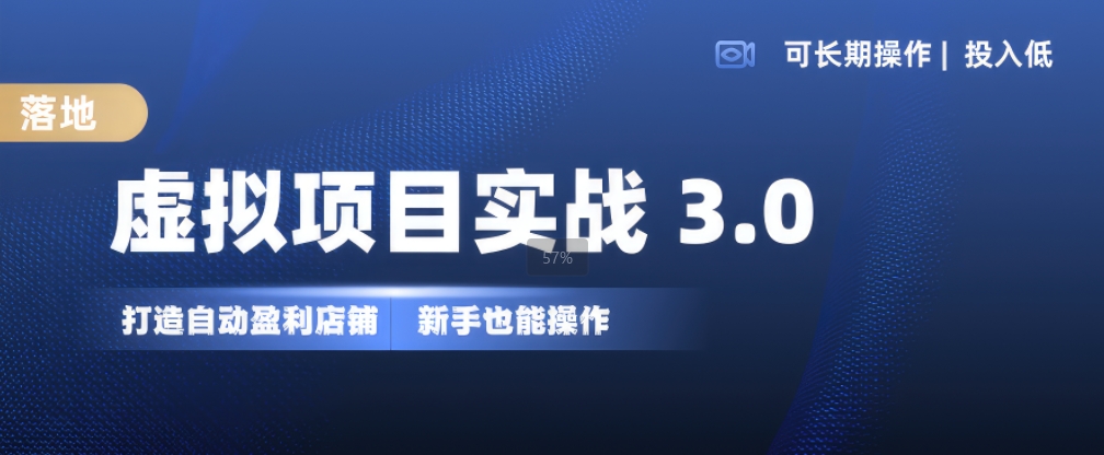 虚拟项目实战3.0，打造自动盈利店铺，可长期操作投入低，新手也能操作-网创电课网
