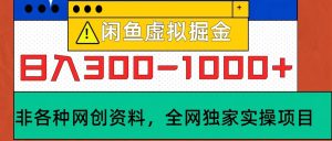 闲鱼虚拟，日入300-1000+实操落地项目-网创电课网