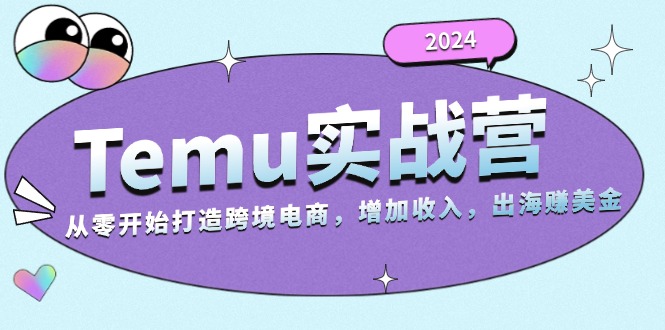 2024Temu实战营：从零开始打造跨境电商，增加收入，出海赚美金-网创电课网
