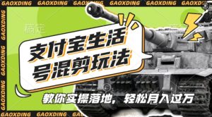 支付宝生活号军事赛道混剪玩法,纯原创视频,手把手教你实操落地,懒人必看-网创电课网