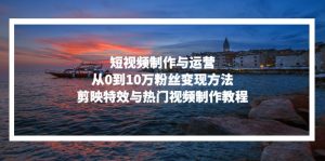 短视频制作与运营,从0到10万粉丝变现方法,剪映特效与热门视频制作教程-网创电课网