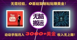 无需经验，0基础复制粘贴赚美刀，动动手指，月入3000+刀，无上限-网创电课网