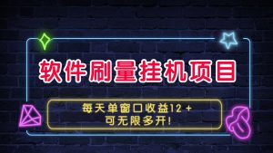 软件刷量挂机项目单窗口收益12＋可无限多开！-网创电课网