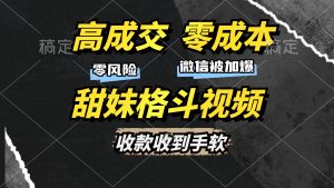高成交零成本，售卖甜妹格斗视频，谁发谁火，加爆微信，收款收到手软-网创电课网