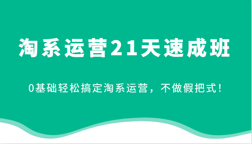 淘系运营21天速成班，0基础轻松搞定淘系运营，不做假把式！-网创电课网