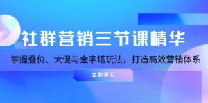 社群营销三节课精华：掌握叠价、大促与金字塔玩法，打造高效营销体系-网创电课网