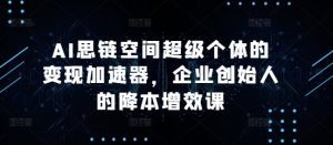 AI思链空间超级个体的变现加速器，企业创始人的降本增效课-网创电课网