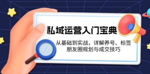 私域运营入门宝典：从基础到实战，详解养号、标签、朋友圈规划与成交技巧-网创电课网