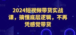 2024短视频带货实战课，搞懂底层逻辑，不再凭感觉带货-网创电课网