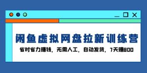 闲鱼虚拟网盘拉新训练营：省时省力赚钱，无需人工，自动发货，7天赚800-网创电课网