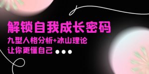 某社群课程，解锁自我成长密码，九型人格分析+冰山理论，让你更懂自己-网创电课网