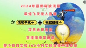 2024年最新稀缺项目敦煌飞天无人直播，项目自带流量，流量爆满，实现160小时实时直播不违规操-网创电课网