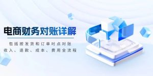 电商财务对账详解，包括按发货和订单时点对账，收入、退款、成本、费用-网创电课网