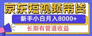 京东短视频带货新玩法,长期管道收益,新手也能月入8000+-网创电课网