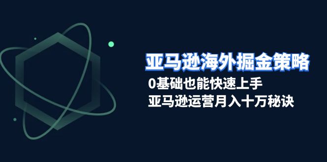 亚马逊海外掘金策略，0基础也能快速上手，亚马逊运营月入十万秘诀-网创电课网