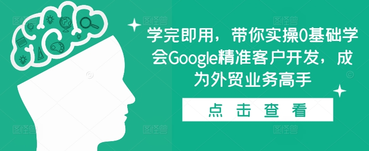学完即用，带你实操0基础学会Google精准客户开发，成为外贸业务高手-网创电课网