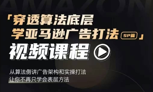 穿透算法底层,学亚马逊广告打法SP篇,从算法侧讲广告架构和实操打法,让你不再只学会表层方法-网创电课网