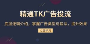 精通TK广告投流：底层逻辑介绍，掌握广告类型与投法，提升效果-网创电课网