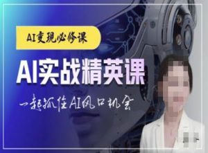 AI实战精英课，chatgptAI实战教程，一起抓住AI风口的机会-网创电课网