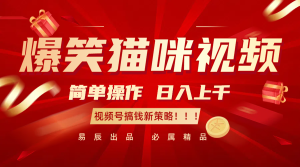 爆笑猫咪视频:简单操作,日入过千,视频号搞钱新策略!-网创电课网