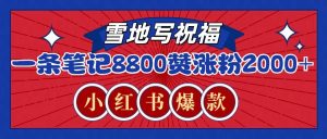 一条笔记8800+赞，涨粉2000+，火爆小红书的recraft雪地写祝福玩法（附提示词及工具）-网创电课网