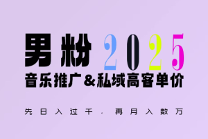 2025年,接着续写“男粉+私域”的辉煌,大展全新玩法的风采,日入1k+轻轻松松-网创电课网
