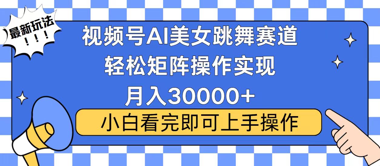 视频号蓝海赛道玩法，当天起号，拉爆流量收益，小白也能轻松月入30000+-网创电课网