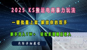 2025快手搬运电商暴力玩法， 一键批量上架，解放你的双手，新手月入1w +轻松实现睡后收入-网创电课网